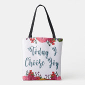 Vandaag kies ik Joy | Waterverf bloemen Tote Bag (Achterkant)