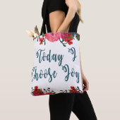 Vandaag kies ik Joy | Waterverf bloemen Tote Bag (Dichtbij)