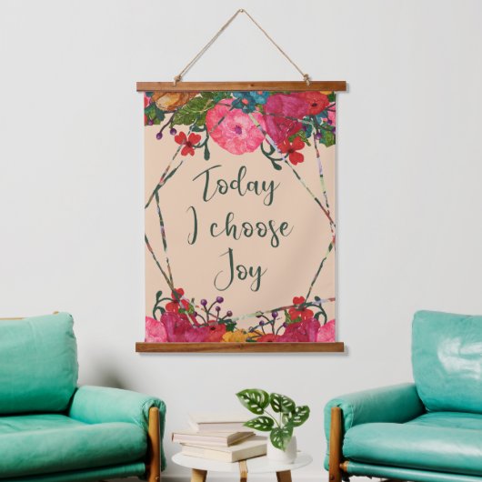 Vandaag kies ik Joy Waterverf Flowers Hangend Wandkleed (Woonkamer)