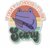 Vandaag kies ik voor een eng Funny Halloween Frog Sticker (Voorkant)