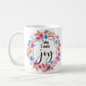 Vandaag kies ik voor Joy Inspirerend Quote Pink Fl Koffiemok (Links)