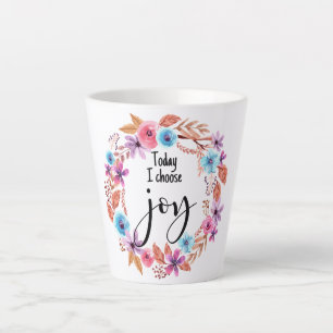 Vandaag kies ik voor Joy Inspirerend Quote Pink Fl Latte Mok