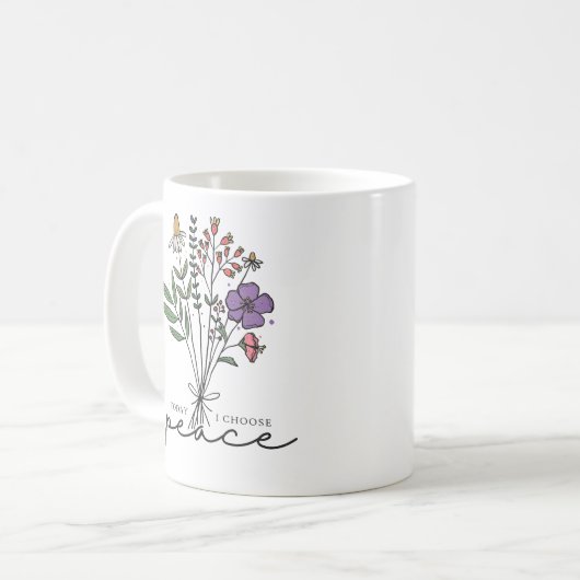 Vandaag kies ik voor vrede koffiemok (Voorkant links)