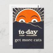 "Vandaag, krijg meer katten" aanmoediging briefkaa Briefkaart (Voorkant / Achterkant)