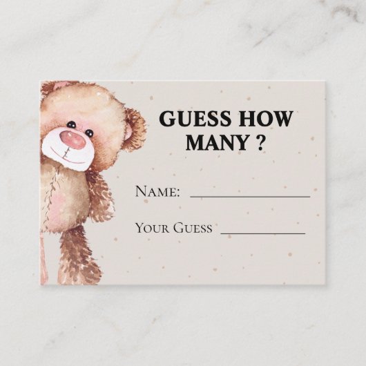 Vandaag kunnen we bijna wachten Gissen Hoeveel Gam Informatiekaartje (Voorkant)