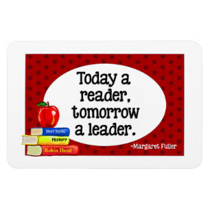 Vandaag lezer morgen een leader Red Polka Dots Magneet