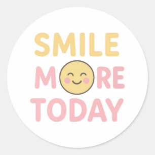 Vandaag Meer Glimlachen Cute Gelukkig Citaat Ronde Sticker