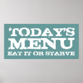 VANDAAG, MENU, EET HET OF STARVE POSTER (Voorkant)