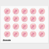 Vandaag mis ik roze lint ronde sticker (Vel)