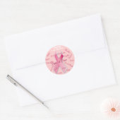 Vandaag mis ik roze lint ronde sticker (Envelop)
