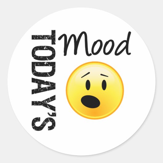 Vandaag Mood Emoticon OMG Ronde Sticker (Voorkant)
