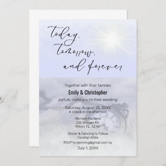 Vandaag, morgen, en voor altijd het huwelijk uitno kaart (Voorkant / Achterkant)