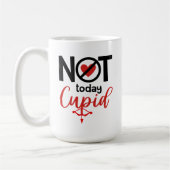 Vandaag niet Cupid anti-valentijn red hartbobpijl Koffiemok (Links)