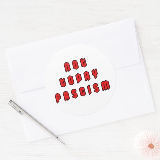 Vandaag niet fascisme ronde sticker (Envelop)