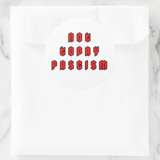 Vandaag niet fascisme ronde sticker (Tas)