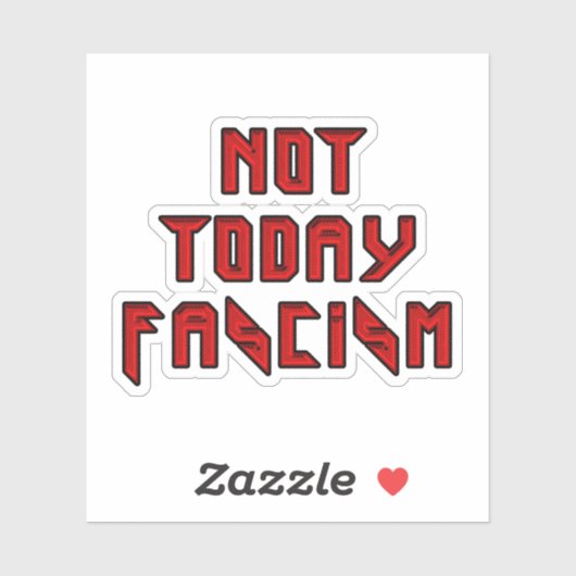 Vandaag niet fascisme sticker (Vel)