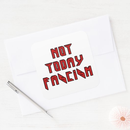Vandaag niet fascisme vierkante sticker (Envelop)