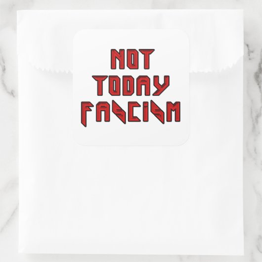 Vandaag niet fascisme vierkante sticker (Tas)