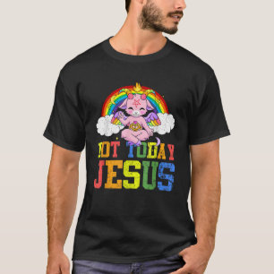 Vandaag niet Jesus Schattige Baphomet LBGT Satan G T-shirt