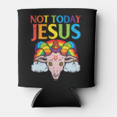 Vandaag niet Jezus Satan Goat Satanic Rainbow Sata Blikjeskoeler (Voorkant)