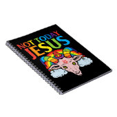 Vandaag niet Jezus Satan Goat Satanic Rainbow Sata Notitieboek (Rechterzijde)
