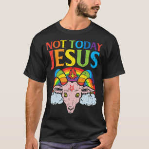 Vandaag niet Jezus Satan Goat Satanic Rainbow Sata T-shirt