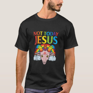 Vandaag niet Jezus Satan Goat Satanic Rainbow Sata T-shirt