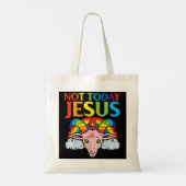 Vandaag. Niet Jezus Satan Goat. Satanische regenbo Tote Bag (Achterkant)