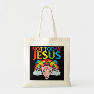 Vandaag. Niet Jezus Satan Goat. Satanische regenbo Tote Bag