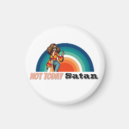 Vandaag niet Satan Retro Magneet