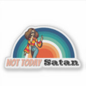 Vandaag niet Satan Retro Sticker (Voorkant)