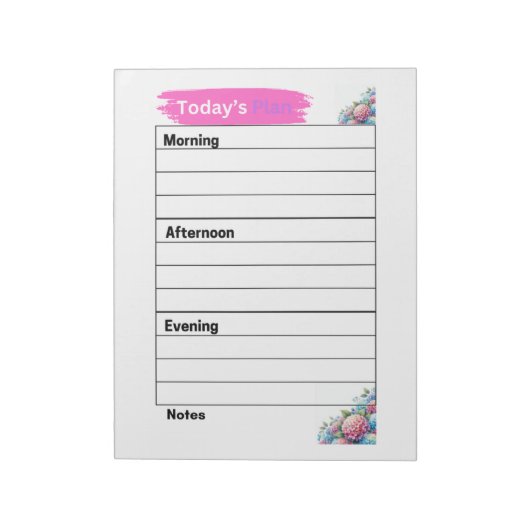 Vandaag Plan Pink Hydrangea Pagina's Notitieblok (Linkerzijde)