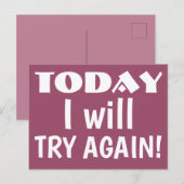 VANDAAG PROBEER IK NOG EENS Motivatie prijsopgave Briefkaart (Voorkant / Achterkant)