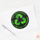 Vandaag recyclen voor een betere toekomst ronde sticker (Envelop)