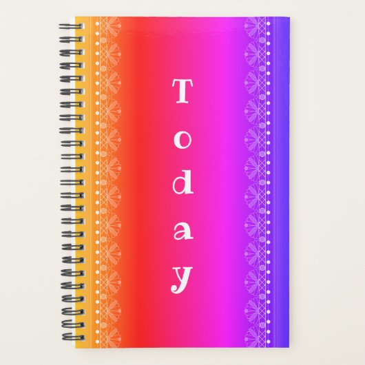 Vandaag Regenboog Kant Patroon Boho Planner (Voorkant)