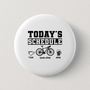 Vandaag Schema Mountainbiken Fietsen Vintage B Ronde Button 5,7 Cm