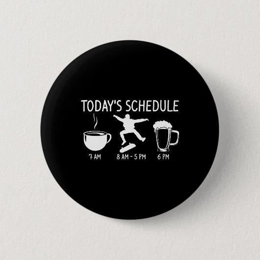 Vandaag Schema Skateboarden Grappig Longboard Ska Ronde Button 5,7 Cm (Voorkant)