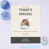Vandaag Speciaal Modern Elegaant Lunchmenu Eten Flyer (Enkel)