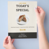 Vandaag Speciaal Modern Elegaant Lunchmenu Eten Flyer (Hand)