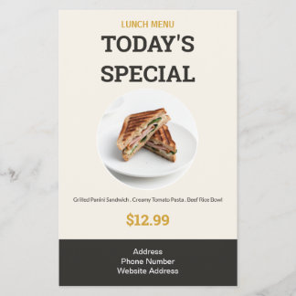 Vandaag Speciaal Premium Restaurant Lunchmenu Flyer