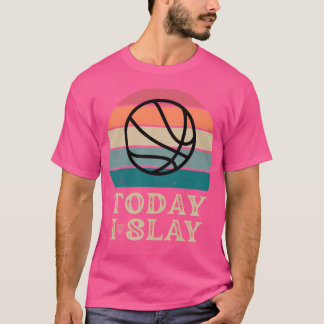 Vandaag speel ik basketbal (donkere achtergrond) t-shirt