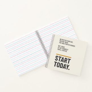 Vandaag Starten Minimalistische Motivatie Spreuk Notitieboek