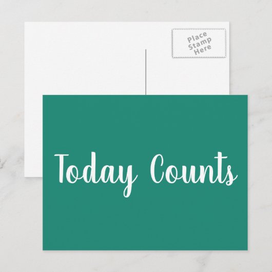 Vandaag telt blauwgroen - motivatie briefkaart (Voorkant / Achterkant)