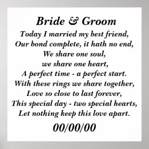 Vandaag trouwde ik met mijn beste vriend, pas het  poster