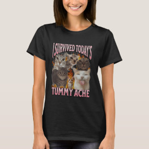 Vandaag Tummy Ache Funny Cat Meme Bootleg Graphic T-shirt