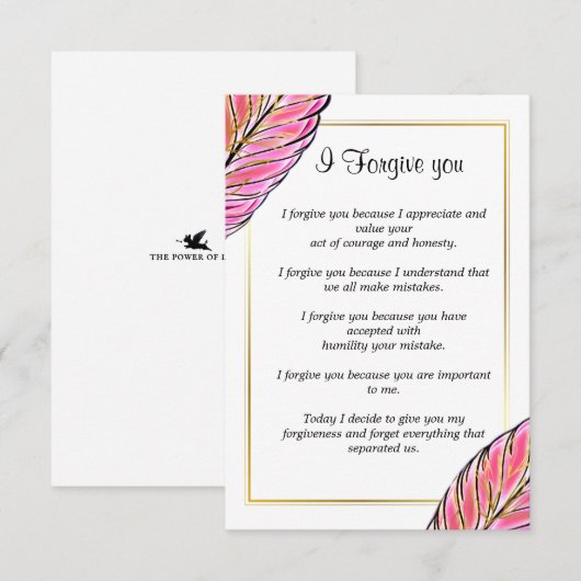 vandaag vergeef ik u notitiekaartje (Voorkant / Achterkant)