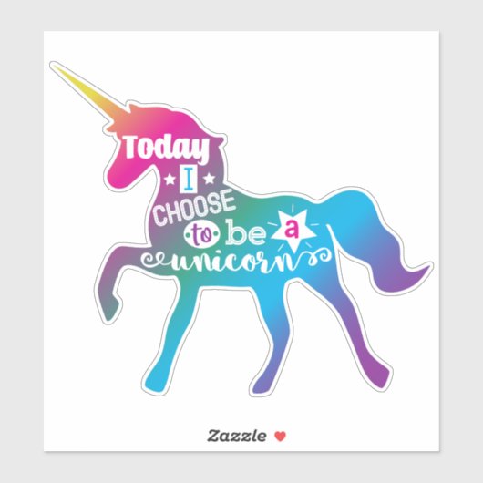 Vandaag verkies ik om een eenhoorn te worden sticker (Vel)