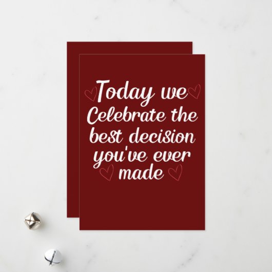 Vandaag vieren we feest, grappigheid, Valentijnsda Feestdagenkaart (Voorkant / Achterkant in situ)