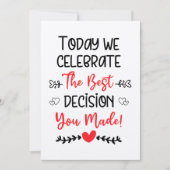 Vandaag vieren we het beste besluit dat je hebt ge feestdagenkaart (Voorkant)