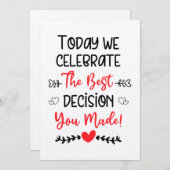 Vandaag vieren we het beste besluit dat je hebt ge feestdagenkaart (Voorkant / Achterkant)